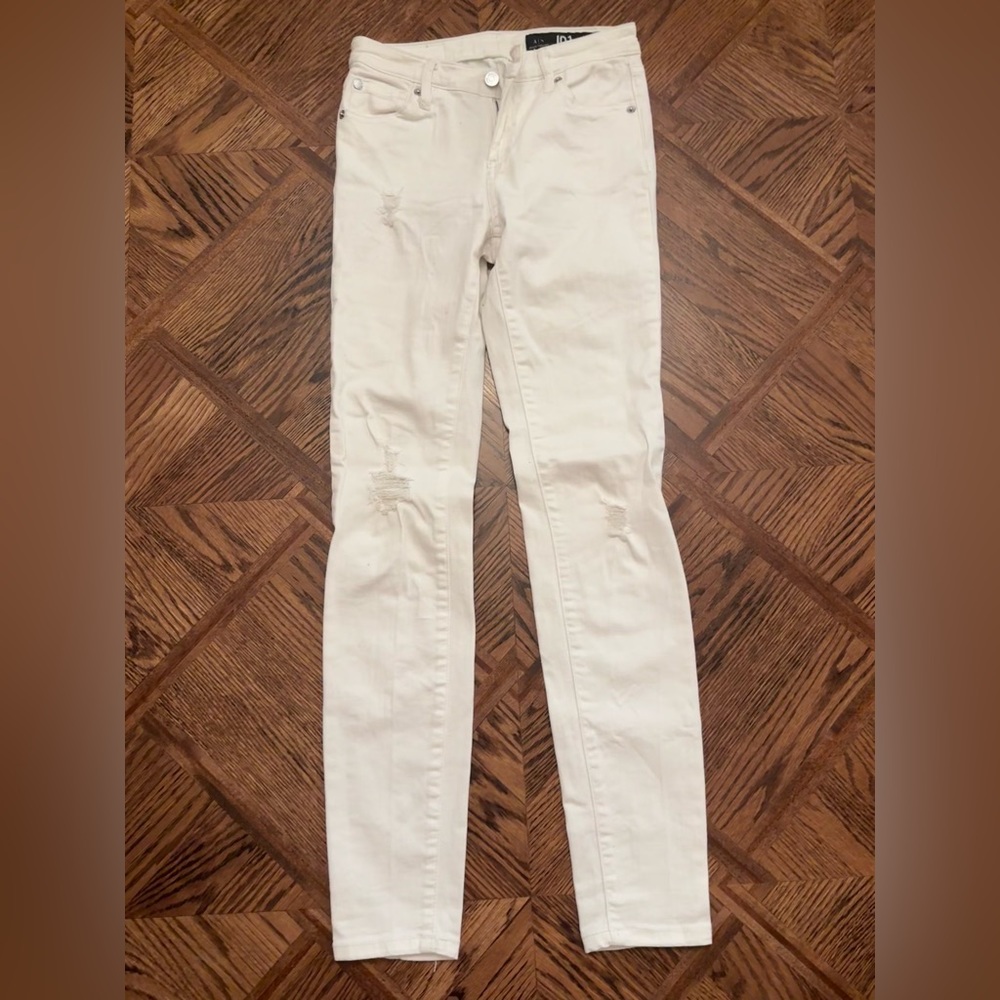 White ripped jeans